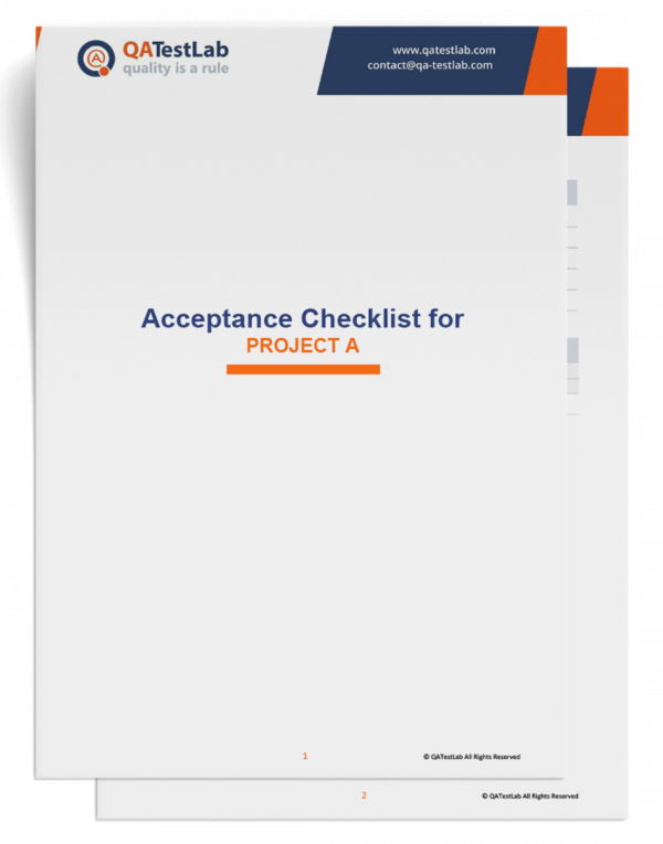 QATestLab Acceptance Checklist