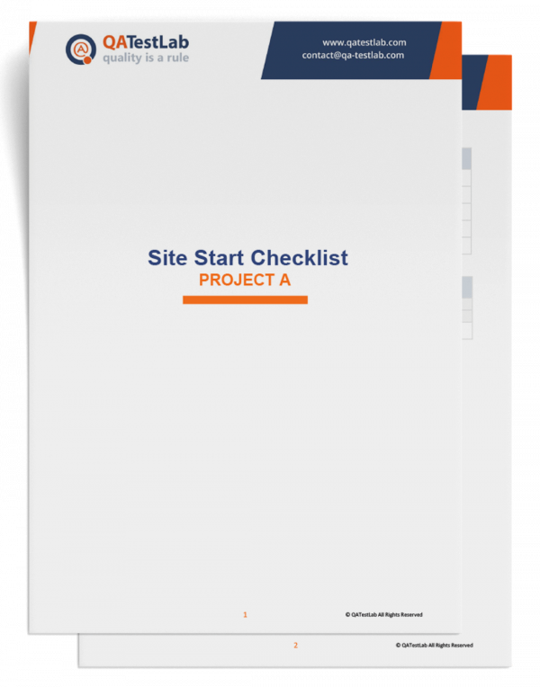 QATestLab Site Start Checklist