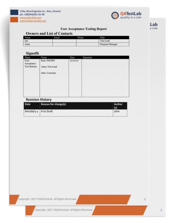 User Acceptance Testing Report Example Qatestlab Collectrium