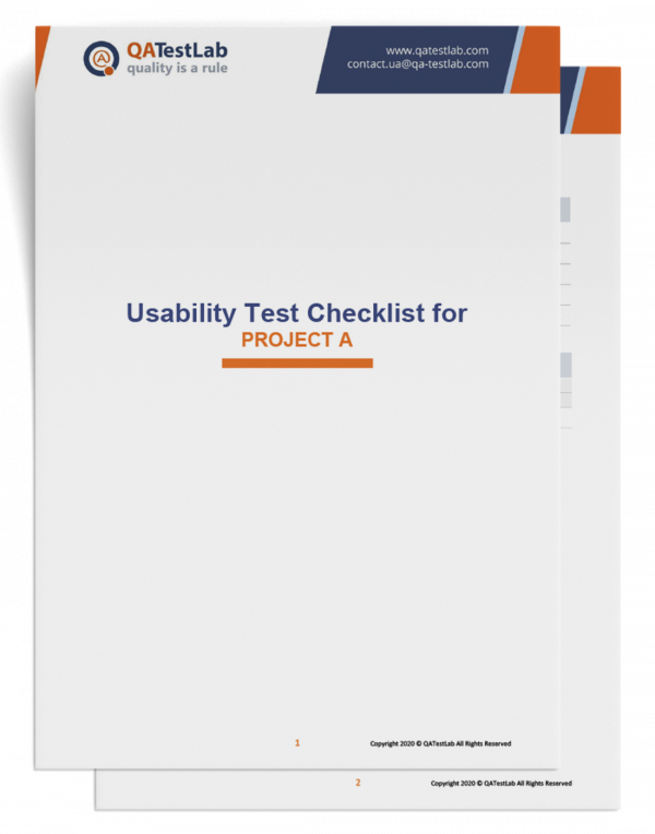 QATestLab Usability Test Checklist