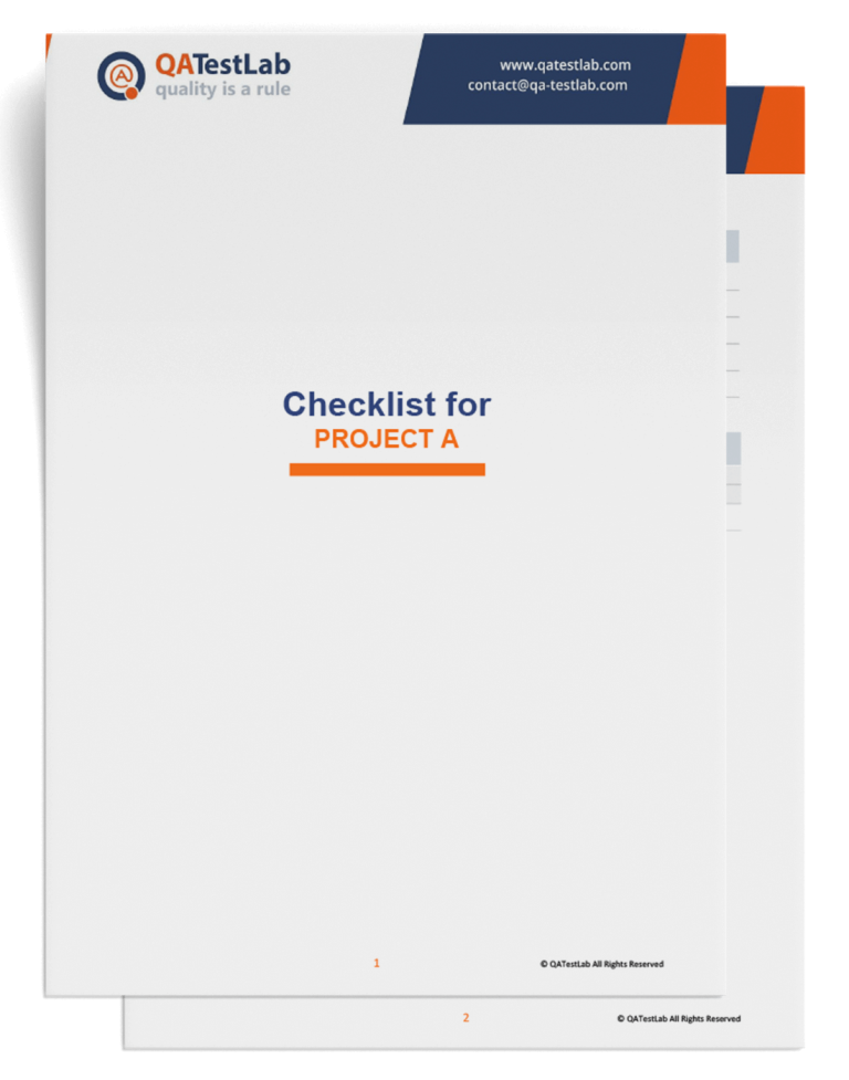 QATestLab Testing Check Lists Project Name
